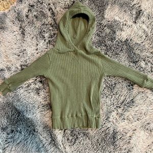 Kate Quinn Olive Green Ribbed Hoodie 18-24m
